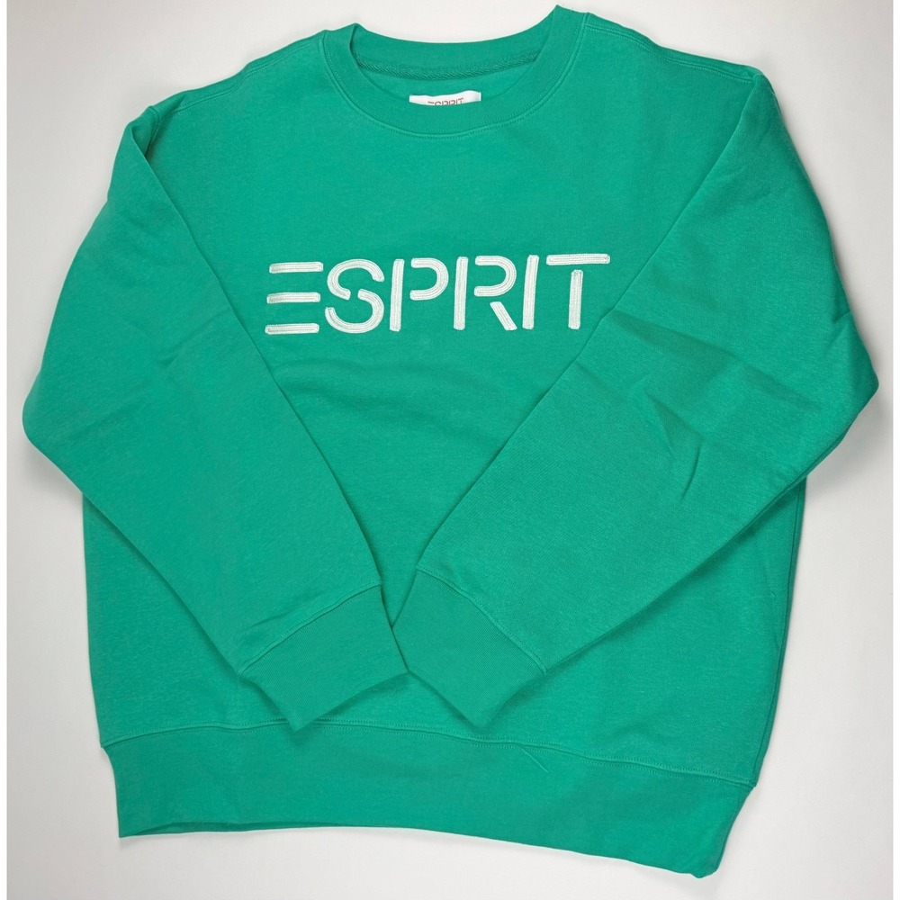 Esprit Womens Green Fleece Size Small Crewneck Sweatshirt NWT - Picture 2 of 4